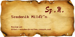 Szedenik Milán névjegykártya