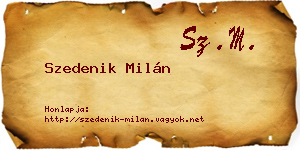 Szedenik Milán névjegykártya