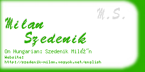 milan szedenik business card